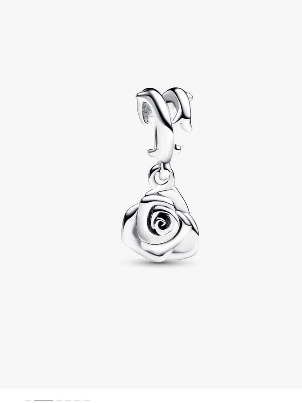 Pandora Sterling Silver Rose Dangle Charm